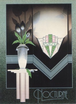 Featured is a postcard image that epitomizes the art deco movement; design by Michael Chadwick.  The original unused Athena Art card is for sale in The unltd.com Store.